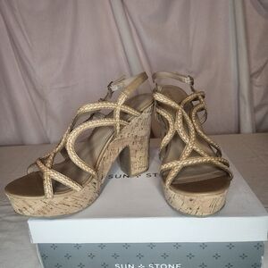 Sun + Stone Nadiya Mediterranean Sandals Macy's Size 11 NIB Rope Braid Boho
